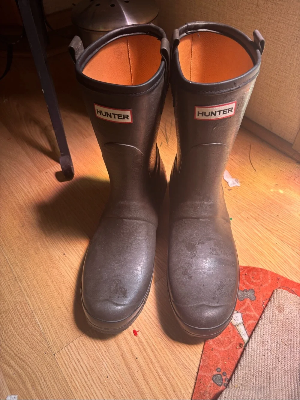 Hunter Men's black Waterproof Mid-Calf Rain Boots size 12